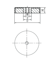 Shallow Pot Magnet SWF5 Line Drawing