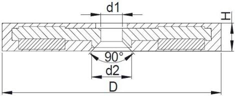 Rubber Coated Pot Magnet STA Line Drawing