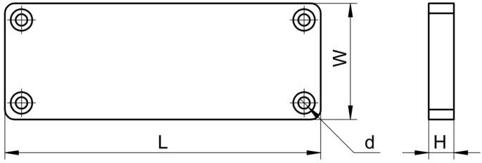 Rubber Coated Pot Magnet SWGM957 Line Drawing